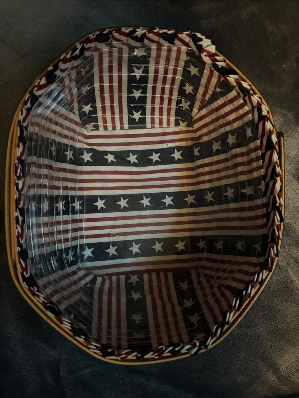 Longaberger Patriotic Red, White & Blue Woven Accent Basket